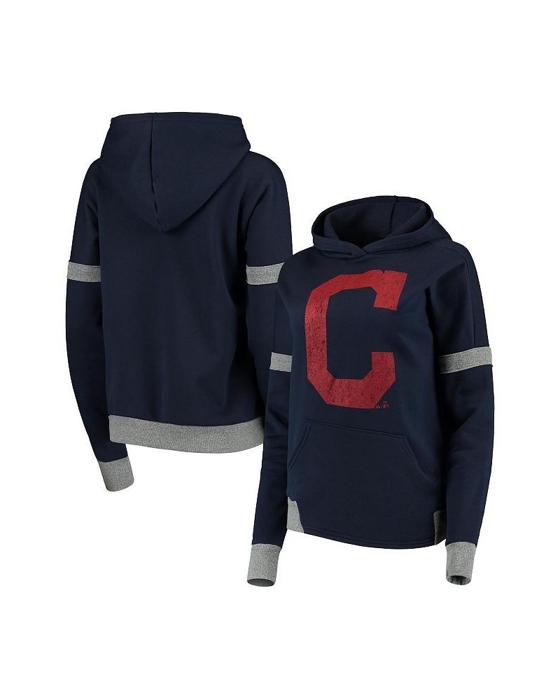 Women's Threads Navy Gray Cleveland Indians Iconic Fleece Pullover Hoodie Navy, Gray $38.99 Sweatshirts