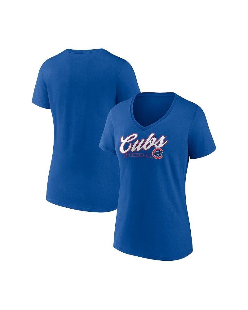 Women's Branded Royal Chicago Cubs One and Only V-Neck T-shirt Royal $20.51 Tops