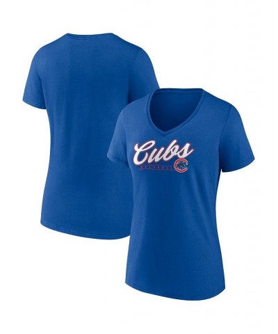 Women's Branded Royal Chicago Cubs One and Only V-Neck T-shirt Royal $20.51 Tops