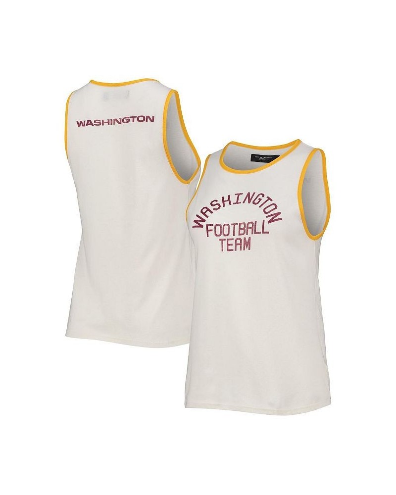 Women's White Gold Washington Football Team Throwback Pop Binding Scoop Neck Tank Top White, Gold $21.56 Tops