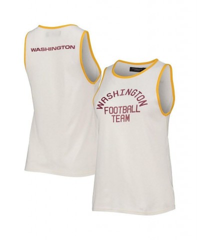 Women's White Gold Washington Football Team Throwback Pop Binding Scoop Neck Tank Top White, Gold $21.56 Tops