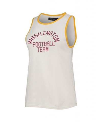 Women's White Gold Washington Football Team Throwback Pop Binding Scoop Neck Tank Top White, Gold $21.56 Tops