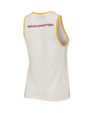 Women's White Gold Washington Football Team Throwback Pop Binding Scoop Neck Tank Top White, Gold $21.56 Tops