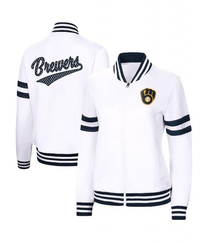 Women's White Milwaukee Brewers Pre-Game Full-Zip Track Jacket White $37.40 Jackets