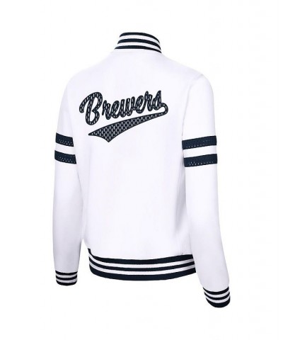 Women's White Milwaukee Brewers Pre-Game Full-Zip Track Jacket White $37.40 Jackets