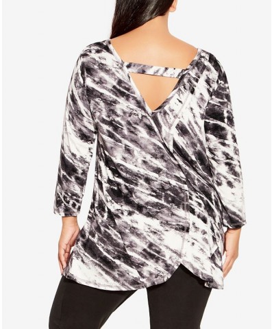 Plus Size Relax Back Tunic Mono Paint $32.43 Tops