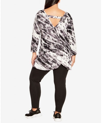 Plus Size Relax Back Tunic Mono Paint $32.43 Tops