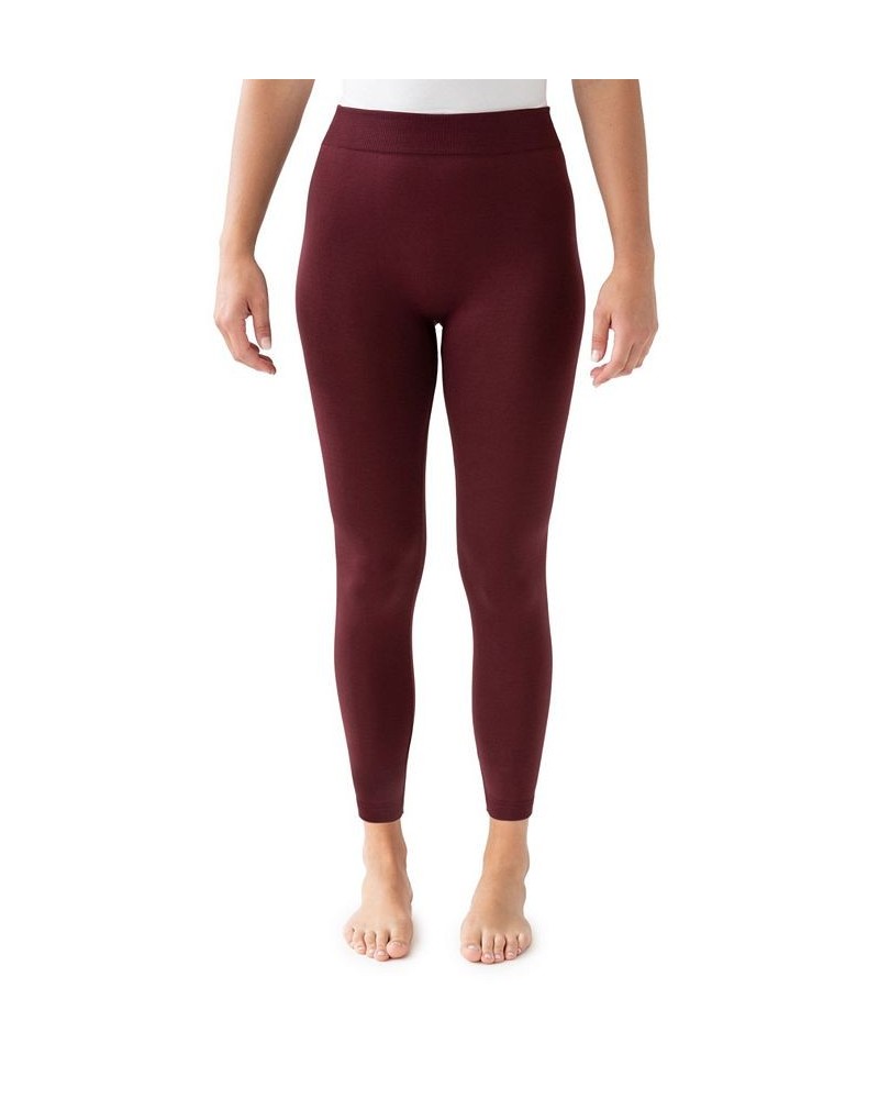 Women's Fleece Lined Leggings Red $17.00 Pants