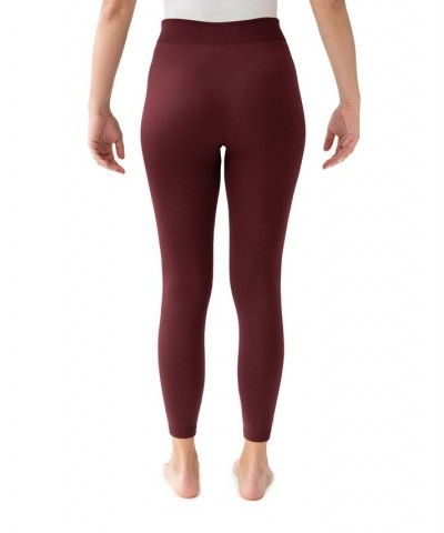 Women's Fleece Lined Leggings Red $17.00 Pants