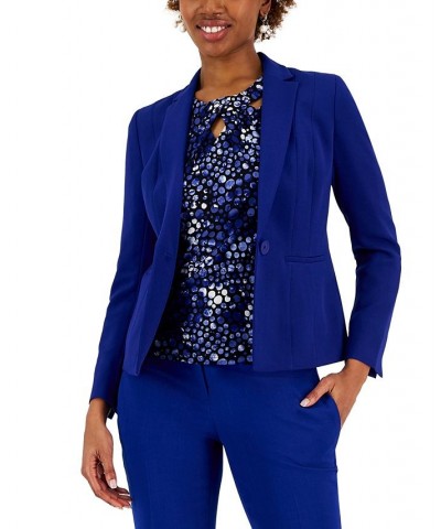 Crepe One-Button Blazer Royal Blue $32.70 Jackets