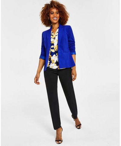 Crepe One-Button Blazer Royal Blue $32.70 Jackets