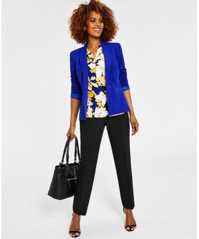 Crepe One-Button Blazer Royal Blue $32.70 Jackets