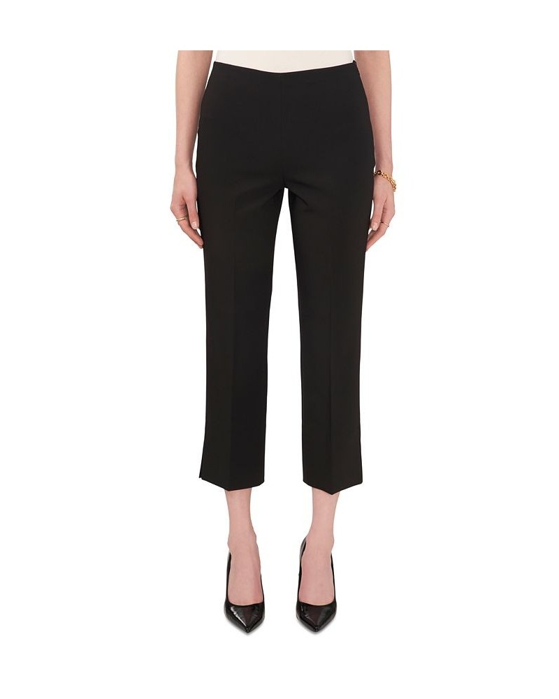 Women's Slim Flared-Leg Cropped Pants Black $33.31 Pants