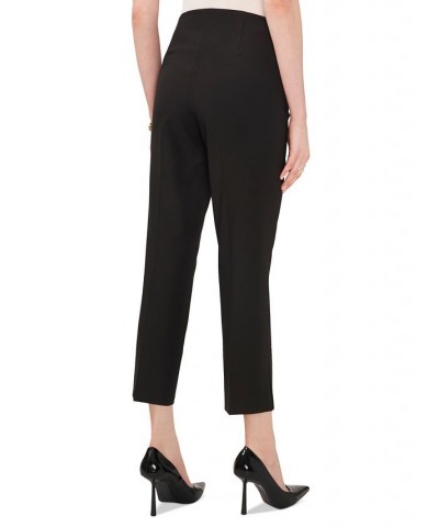 Women's Slim Flared-Leg Cropped Pants Black $33.31 Pants