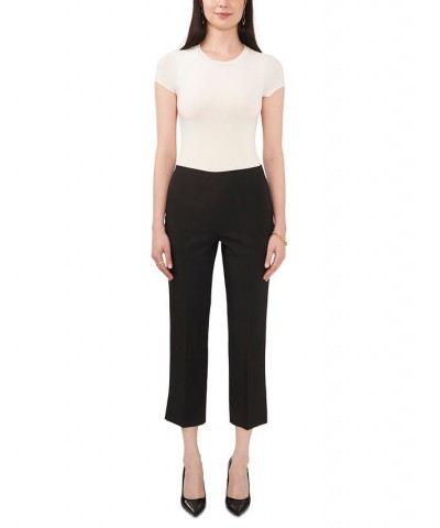 Women's Slim Flared-Leg Cropped Pants Black $33.31 Pants