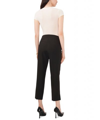 Women's Slim Flared-Leg Cropped Pants Black $33.31 Pants