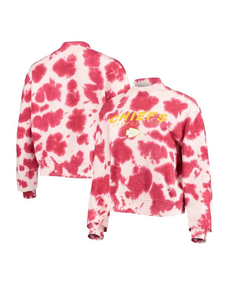 Women's Red Kansas City Chiefs Tie-Dye Cropped Pullover Sweatshirt Red $41.65 Sweatshirts