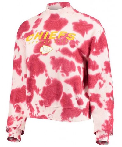 Women's Red Kansas City Chiefs Tie-Dye Cropped Pullover Sweatshirt Red $41.65 Sweatshirts