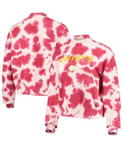 Women's Red Kansas City Chiefs Tie-Dye Cropped Pullover Sweatshirt Red $41.65 Sweatshirts