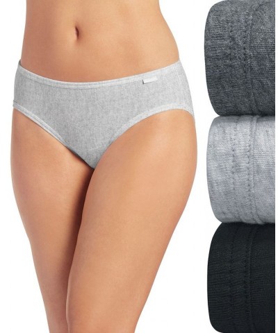 Elance Bikini Underwear 3 Pack 1489 Grey Heather/Charcoal Grey Heather/Black $13.43 Panty