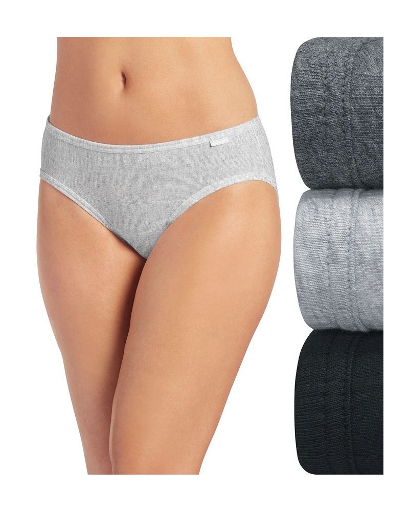 Elance Bikini Underwear 3 Pack 1489 Grey Heather/Charcoal Grey Heather/Black $13.43 Panty