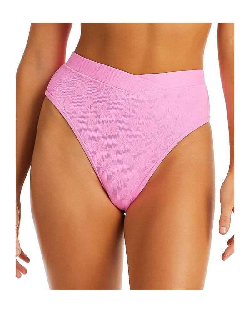 Women's Sweet Daisy V-Front High-Waisted Bottoms Lip Gloss $31.28 Swimsuits