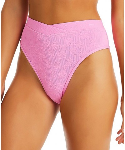 Women's Sweet Daisy V-Front High-Waisted Bottoms Lip Gloss $31.28 Swimsuits