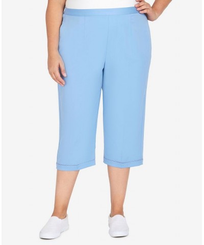 Plus Size Sweet Cut Out Capri Pants Blue $27.31 Pants