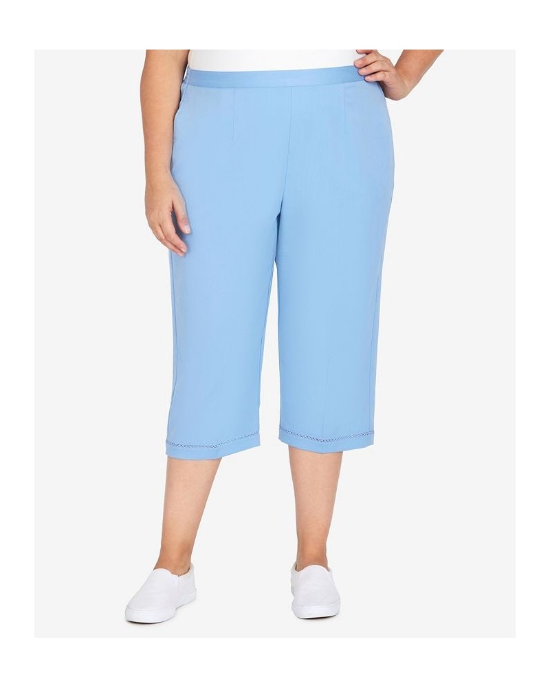 Plus Size Sweet Cut Out Capri Pants Blue $27.31 Pants