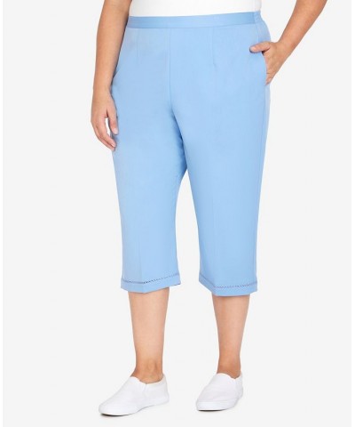 Plus Size Sweet Cut Out Capri Pants Blue $27.31 Pants