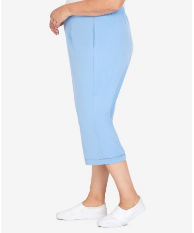 Plus Size Sweet Cut Out Capri Pants Blue $27.31 Pants