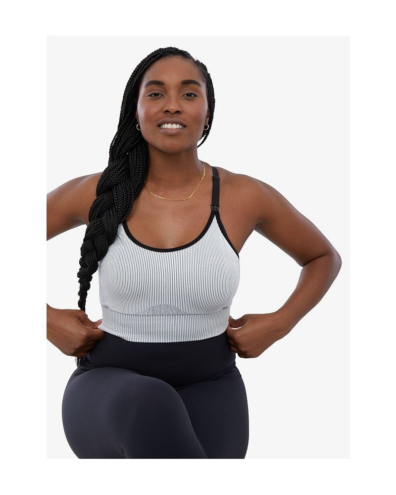 Women's Maternity Seamless Nursing Sports Bra Black $30.24 Bras