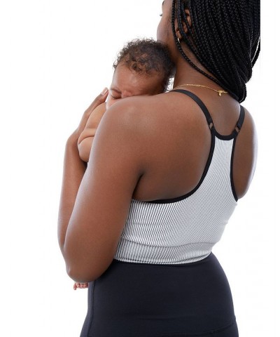 Women's Maternity Seamless Nursing Sports Bra Black $30.24 Bras