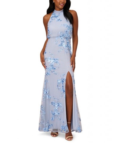 Women's Sleeveless Sequin Mesh Gown Elegant Sky $89.59 Dresses