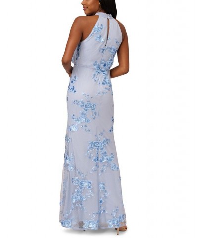 Women's Sleeveless Sequin Mesh Gown Elegant Sky $89.59 Dresses