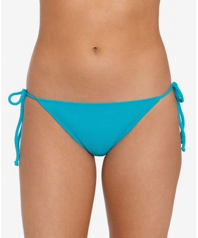 Women's Ribbed Tie Hipster Bottoms Blue $16.49 Swimsuits