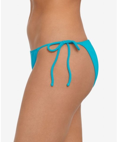 Women's Ribbed Tie Hipster Bottoms Blue $16.49 Swimsuits