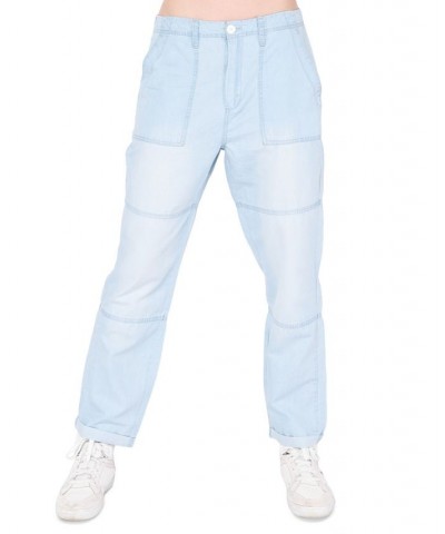 Women's Patch-Pocket High-Rise Pants Super Light Blue Wash $19.01 Pants