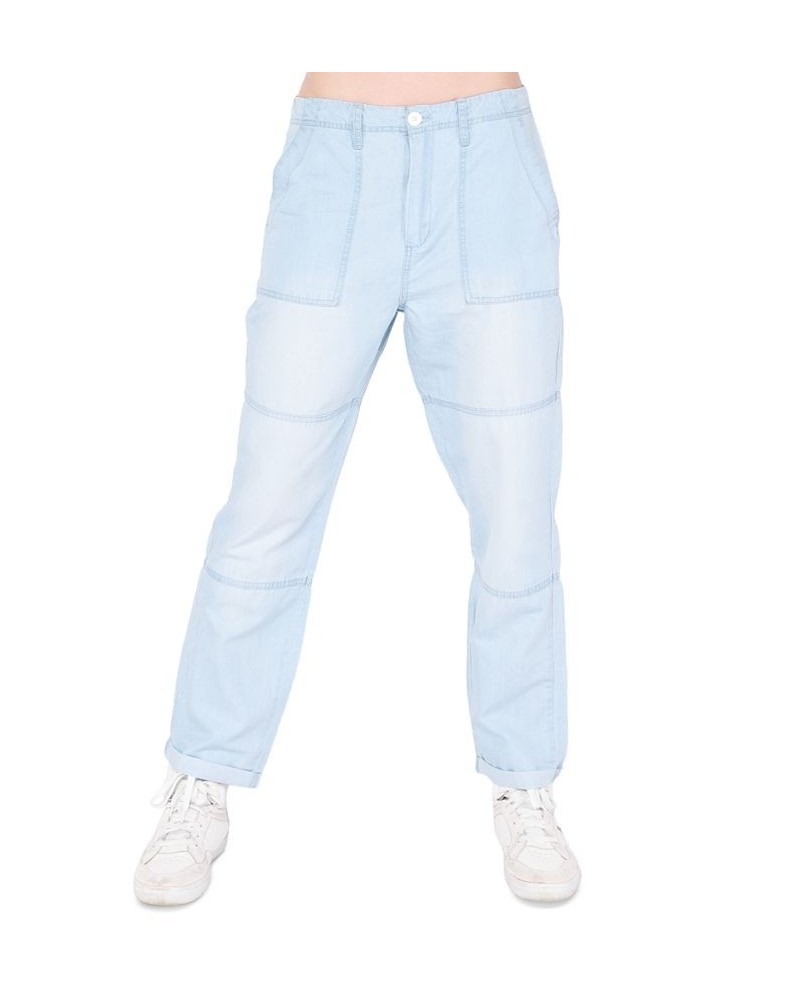 Women's Patch-Pocket High-Rise Pants Super Light Blue Wash $19.01 Pants