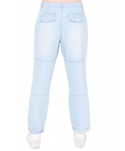 Women's Patch-Pocket High-Rise Pants Super Light Blue Wash $19.01 Pants