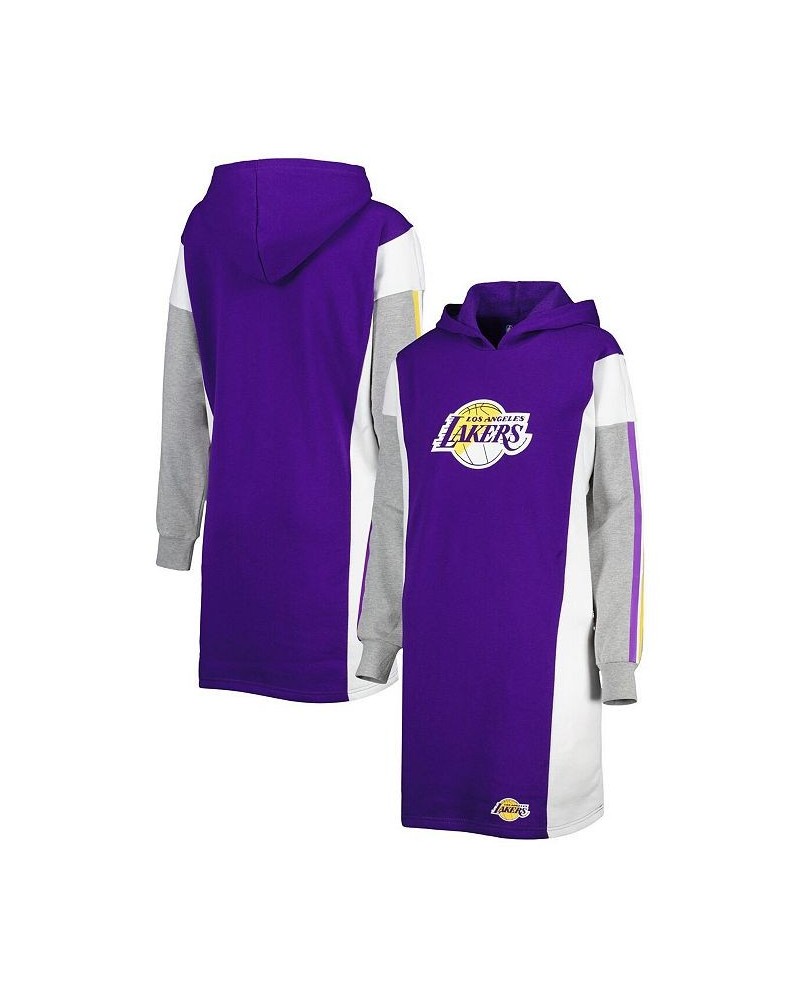 Women's Purple White Los Angeles Lakers Bootleg Long Sleeve Hoodie T-shirt Dress Purple, White $40.00 Dresses