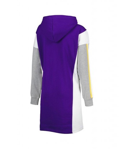 Women's Purple White Los Angeles Lakers Bootleg Long Sleeve Hoodie T-shirt Dress Purple, White $40.00 Dresses