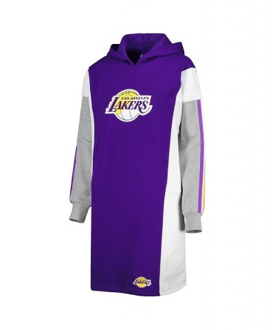 Women's Purple White Los Angeles Lakers Bootleg Long Sleeve Hoodie T-shirt Dress Purple, White $40.00 Dresses