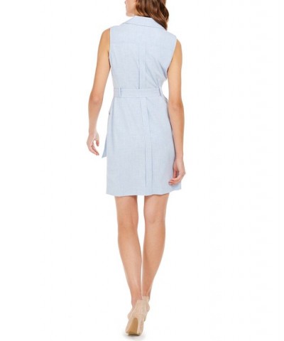 Zip-Front Belted Dress Regatta/White $54.99 Dresses