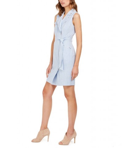 Zip-Front Belted Dress Regatta/White $54.99 Dresses