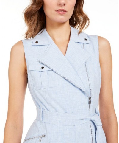 Zip-Front Belted Dress Regatta/White $54.99 Dresses