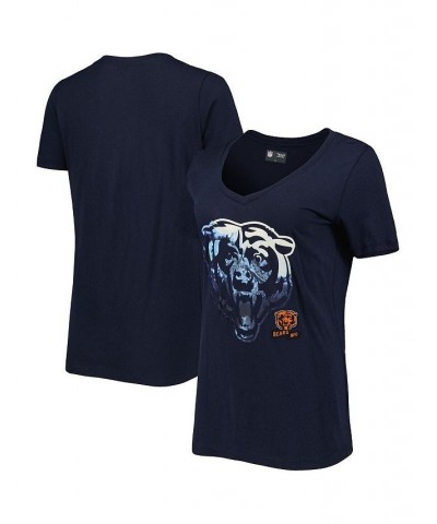 Women's Navy Chicago Bears Ink Dye Sideline V-Neck T-Shirt Navy $18.86 Tops