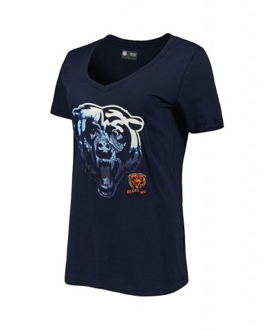 Women's Navy Chicago Bears Ink Dye Sideline V-Neck T-Shirt Navy $18.86 Tops