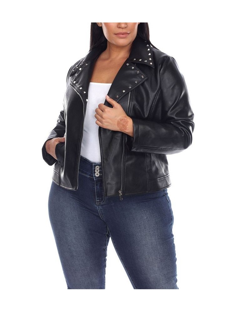 Plus Size Faux Leather Jacket Black $50.60 Jackets