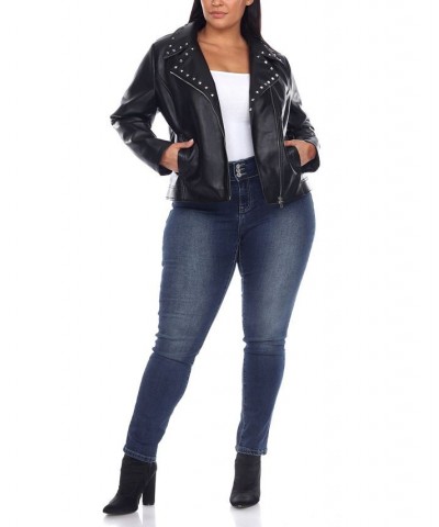 Plus Size Faux Leather Jacket Black $50.60 Jackets